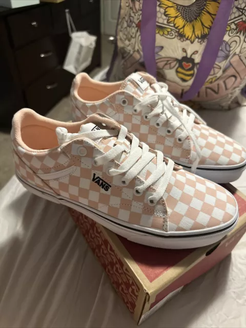 NWB Van's Checkerboard Peach Women’s Shoes Size 10