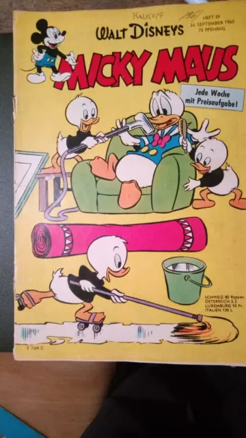 Micky Maus Heft 39 vom 24. September 1960 (Mit Gutschein!) Zustand Z 2
