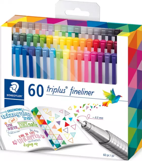 Staedtler Triplus Fineliner Pen Assorted Set of 60 (334 C60)