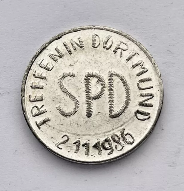 SPD NRW - Treffen in Dortmund 1986 - mi Johannes Rau auf Platz 1 - Medaille