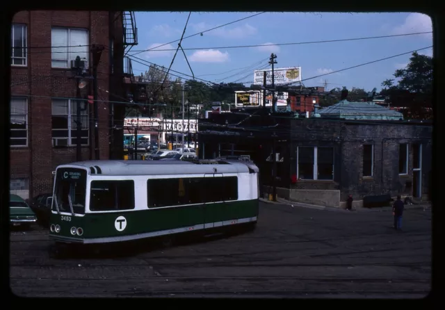 Trolley Slide - Boston MBTA #3453 Transit Car Train Streetcar 1978 Street Scene