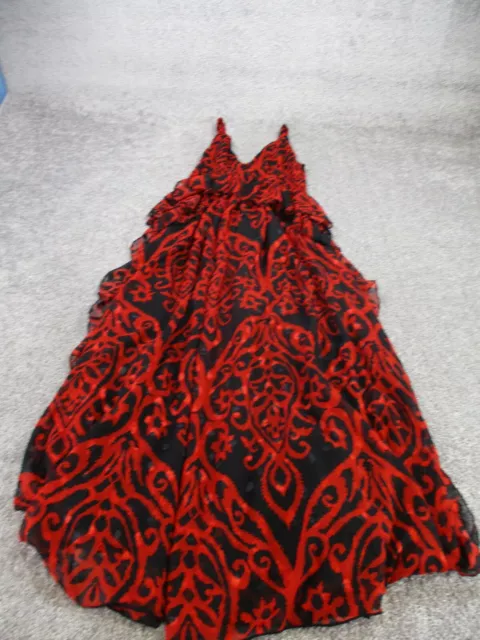 NEW Nasty Gal Maxi Dress Womens 4 Grand Entrance Jacquard Red Print