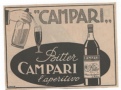 Pubblicità 1922 CAMPARI BITTER MILANO ITALY old advert werbung publicitè reklame