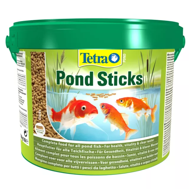 1200g 10 litre 10L TETRA POND STICKS FLOATING KOI FISH FOOD BUCKET GOLDFISH FEED 3