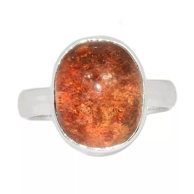 Treated Red Ghost Phantom Lodolite 925 Sterling Silver Ring Jewelry s.10 CR28162
