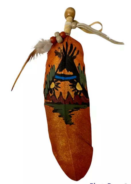 New Hand Painted Feather , Arts & Crafts ,Southwest Art , New ,Teepee , Santa Fe