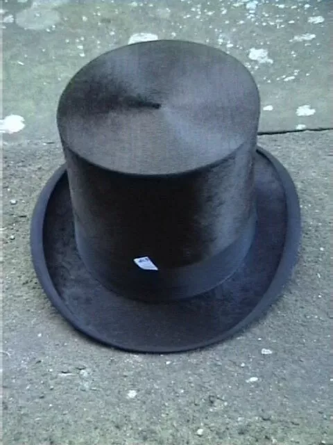 463 - Cappello top Continental nero seta taglia 7 1/8