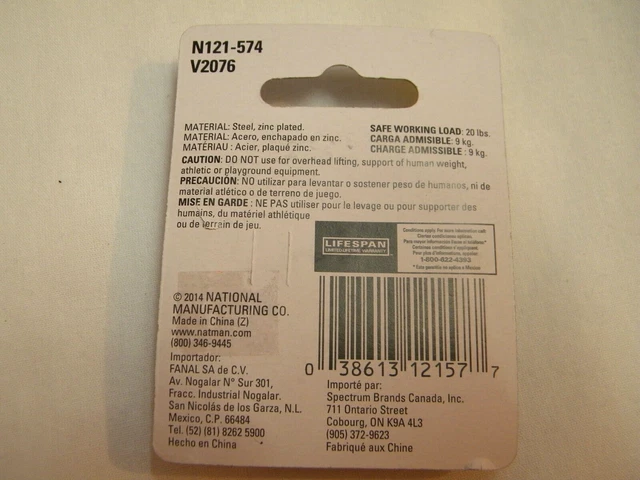 National Hardware N121-574 Zinc Plated V2076 Open S-Hook 1 inch 2