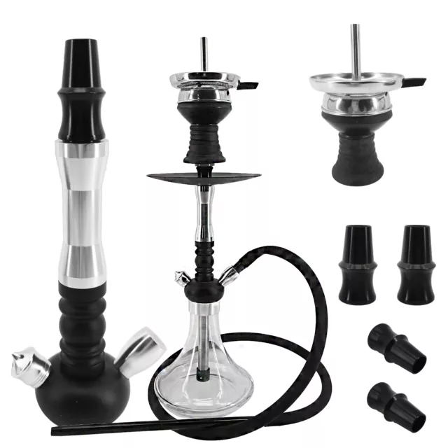 RMAN Shisha Set Wasserpfeife Kohleanzünder Elektroherd 56cm Hookah mit 1KG Kohle 3