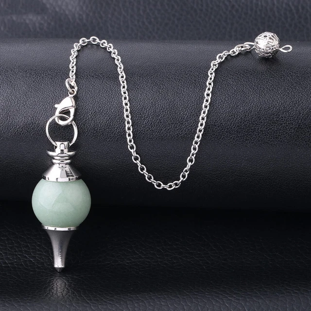 Natural Gemstone Crystal Pendulum Healing Dowsing Chakra Reiki Pendant Necklace 3