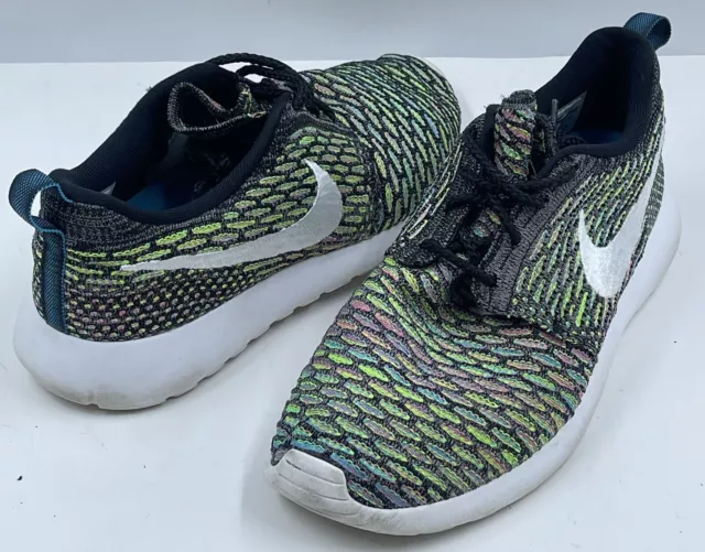 Nike Roshe Run Flyknit Women's Sneakers 8.5 Multicolor Athletic Shoes 704927-001 3