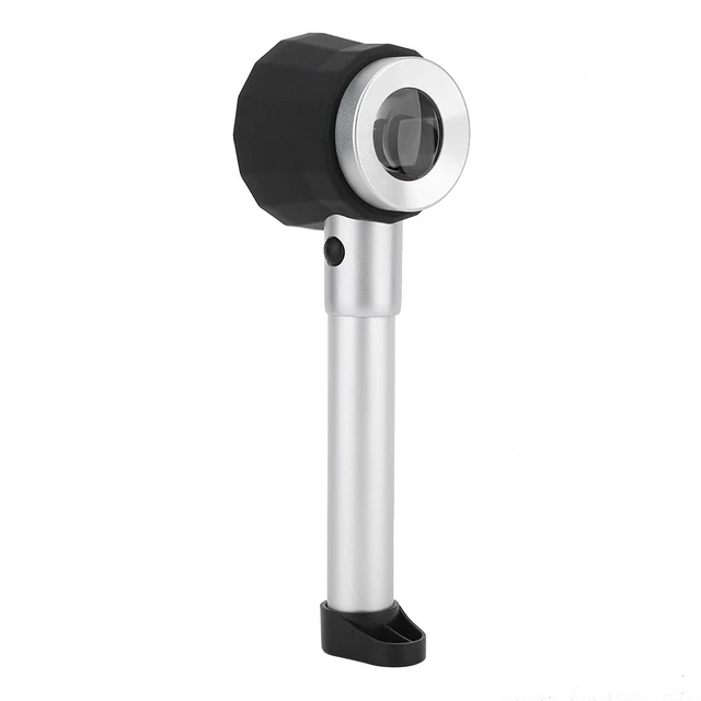 10X Magnifier Handheld Loupe With Scale Metal Handle Optical Lens Reading ABE