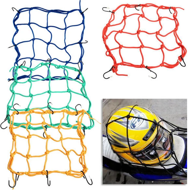 30*30cm Motorcycle 6 Hooks Hold Down Fuel Tank Luggage Net Mesh Web Bungee