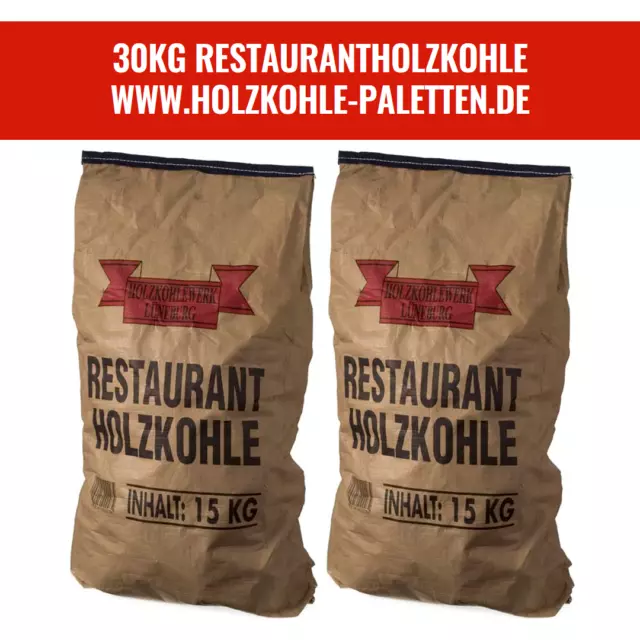 30KG (2x15KG) Premium Restaurant Holzkohle Quebracho Blanco Steakhouse XXL Kohle