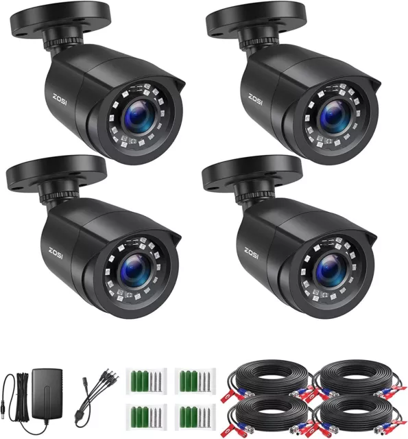 ZOSI 1080P Cámara Bala de Vigilancia Exterior para CCTV Kit de Cámara Seguridad