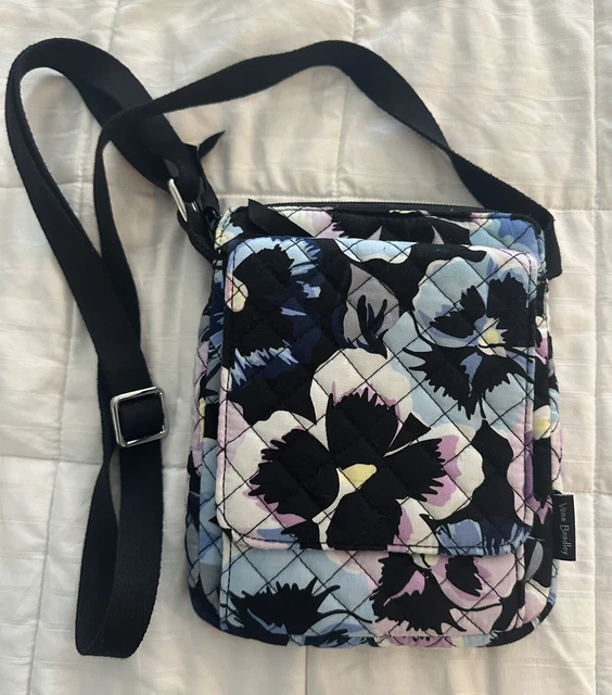 Vera Bradley Plum Pansies RFID Mini Hipster
