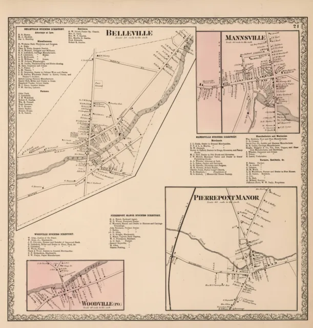 1864 NEW YORK JEFFERSON COUNTY Atlas maps old plats GENEALOGY LAND OWNER DVD P42