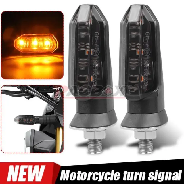 LED Motorcycle Mini Turn Signal Indicators Light Lamp Amber Blinker Universal