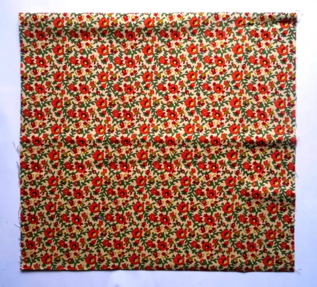 Patchworkstoff  ca.110x30cm Blumen bunt  beigegrundig -Virginia Robertson