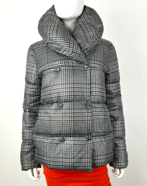 Jason Wu $400 NWT 4 6 US 42 IT S Gray Houndstooth Puffer Down Jacket Coat Runway