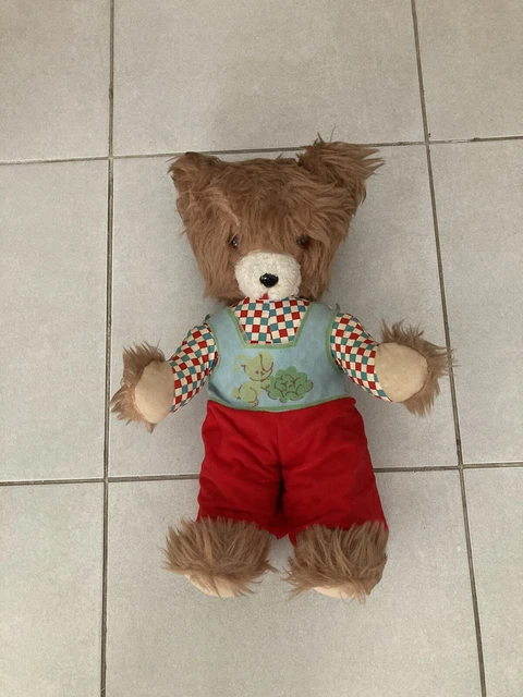 Peluche lapin beige blanc VINTAGE