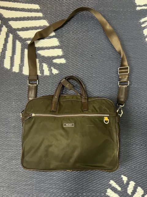 Vintage Tumi Expandable Computer Bag Carry On Luggage Briefcase Brown Unisex