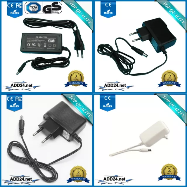 Stecker- Netzteil / Netzgerät für LED 24V / 15V / 12V / 9V / 5V / 3V(450mA - 3A)