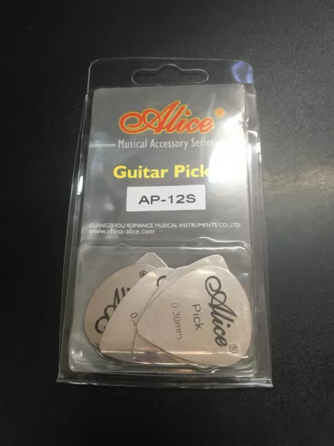 Alice AP-12S 12Pcs 0.3mm Stainless Steel Guitar Picks Ukulele Picks