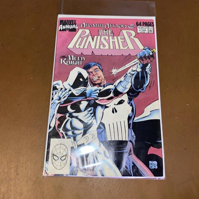 The PUNISHER ANNUAL #2 MARVEL COMICS 1989 ATLANTIS ATTACKS MOON KNIGHT  DISNEY+