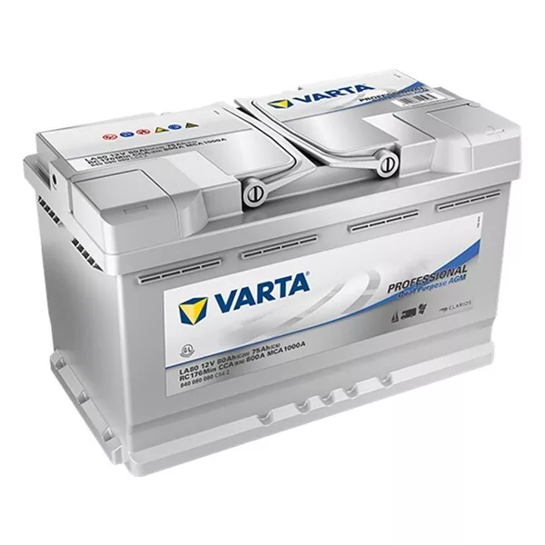 Varta LA80 Professional Dual Purpose 840 080 080 AGM Batterie 80Ah