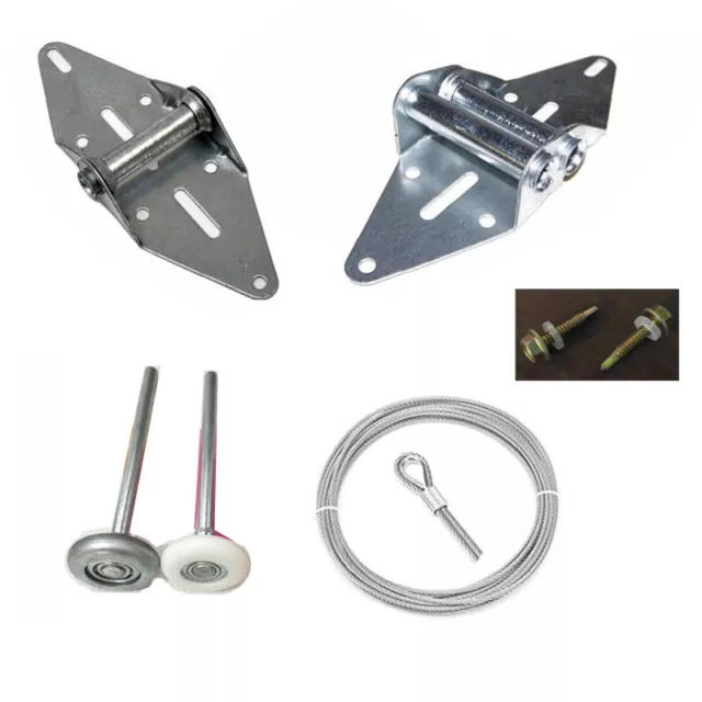 Garage Door Heavy Duty Hinges Roller Brackets Wheel Wire Cable Pulley Bearing