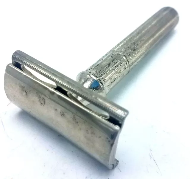 Vintage Gillette Prewar Fat Handle Tech DE Triangular Slots No Date Code