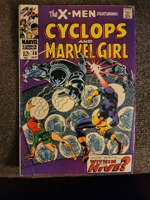 X-Men #48 (1968) Marvel Comics Cyclopes, Marvel Girl Silver Age. Box K