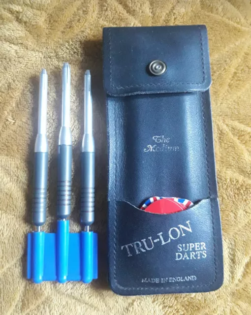 Rare Vintage 25G Tru-Lon Tungsten Darts 1/4" Thread Case Super Darts The Medium Rare Vintage 25G Tru-Lon Tungsten Darts 1/4" Thread Case Super Darts The Medium