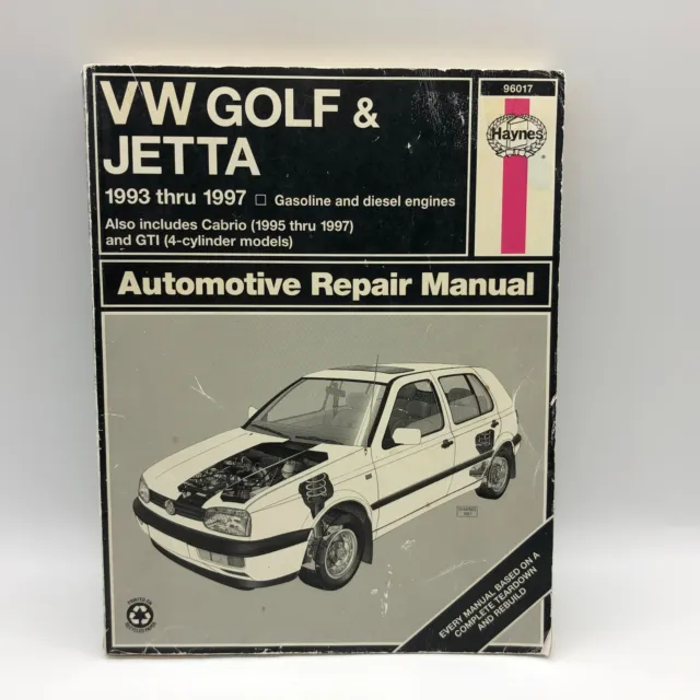 Haynes VW Golf & Jetta Manual | Gasoline/Diesel Engines | 96017 | 1993-97 | Used