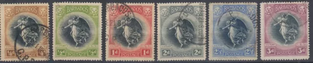 Barbados 1920-21 Serie Di 6 Valori N.201-206 Usati