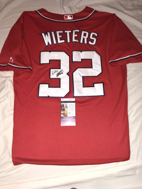 Maillot Signé Matt Weters Washington Nationaux Go Nats Auto + Jsa Coa !