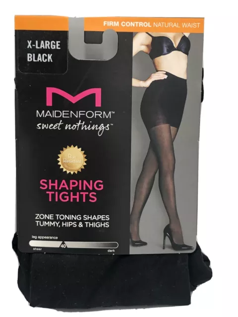 MAIDENFORM SWEET NOTHINGS Shaping Tights Pantyhose Hosiery - Black -  X-Large $12.99 - PicClick