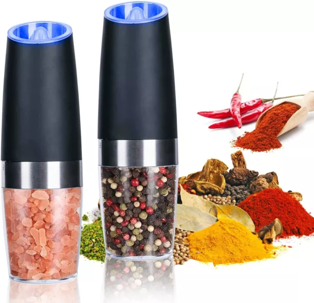 Electric Pepper Mill Stainless Steel Gravity Induction Salt and Pepper Grinder