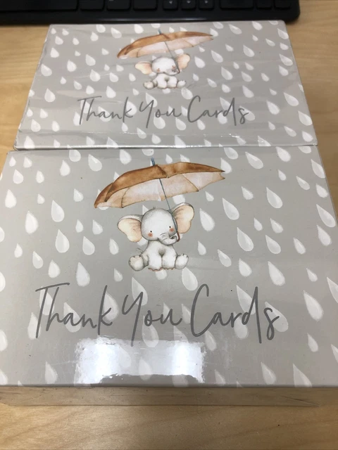 NEW SEALED 2 Boxes Nora’s Nursery 80 Baby Shower Thank You Cards & Envelopes