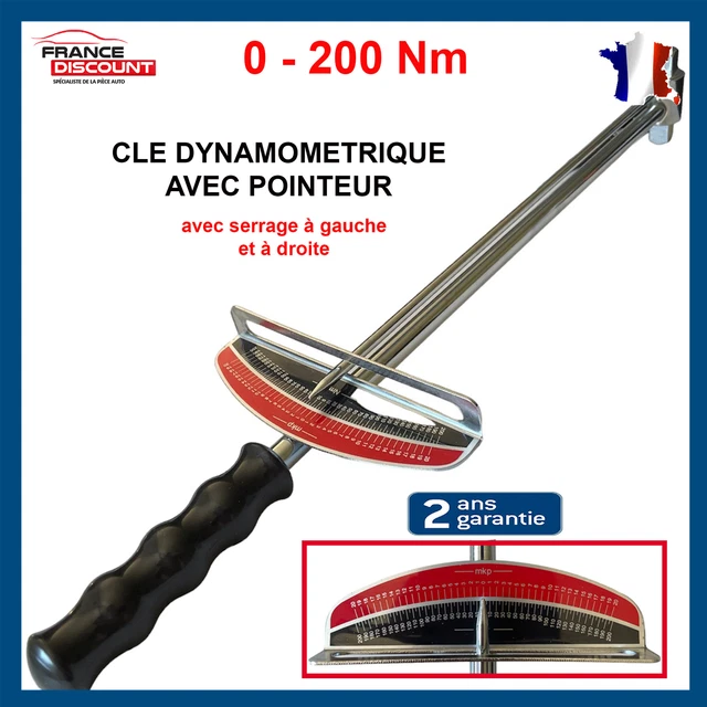Clé dynamométrique 3/8 + adaptateur 1/2 13.6 à 108.5 Nm - clés