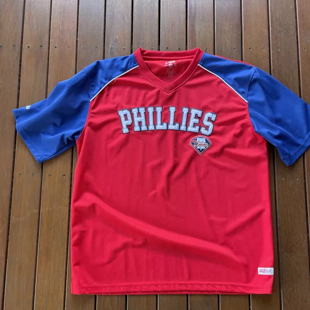 Philadelphia Phillies Stitches Size L Red Jersey MLB Baseball Mens Casual