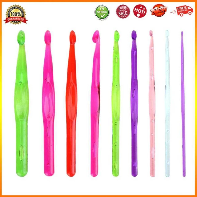 9pcs Blunt Needles Soft Handle ABS Yarn Knitting Crochet DIY Craft Knitting Tool