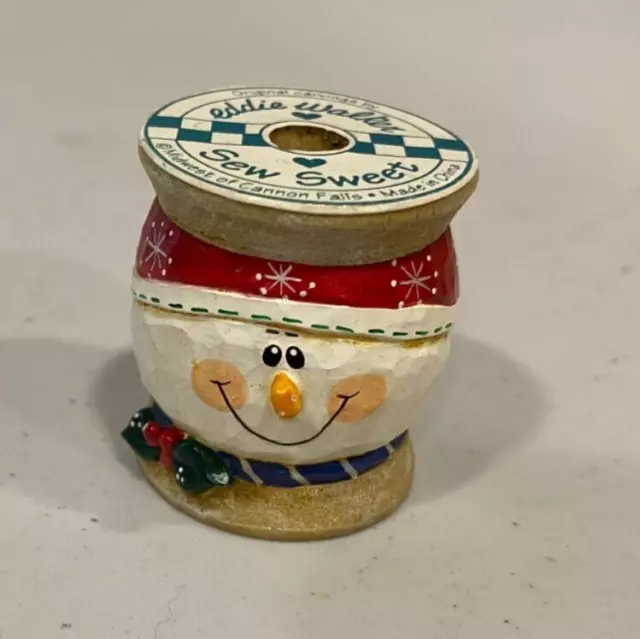 Snowman Sewing Spool Christmas Decor by Eddie Walker Midwest of Cannon Falls