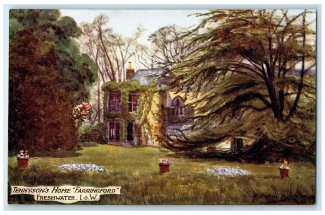c1910 Tennyson's Home Farringford Freswater IOW Oilette Tuck Art Postcard