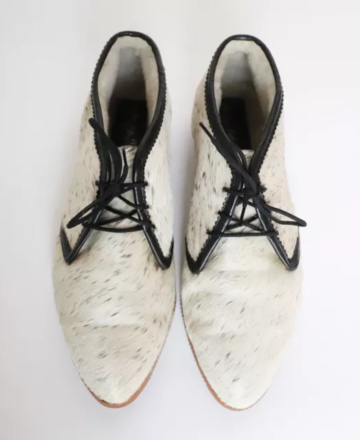 Scarpe stringate vintage - pelliccia bovina / pelle - anni '60 Miss Rayne - 39,5 / UK 6,5 3