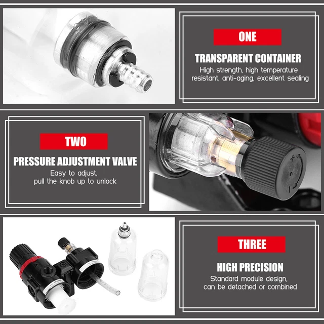 Pneumatic Pressure Filter Regulator Lubricator Moisture Water Trap Oil MX