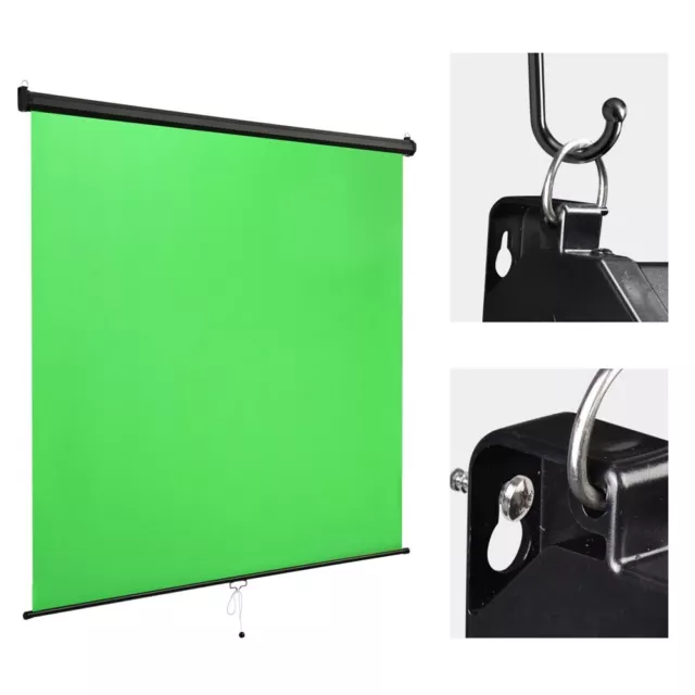 Retractable Collapsible Backdrop Pull Green Screen Chromakey Wall Ceiling Mount