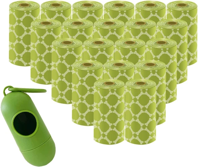Bolsas de caca para perro, bolsas de caca biodegradables de 400 espesores para perro, compostables VAKOWOO grandes 1