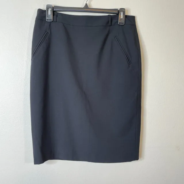Calvin Klein Womens Straight Skirt Size 6 Black Pencil Lined Stretch Career